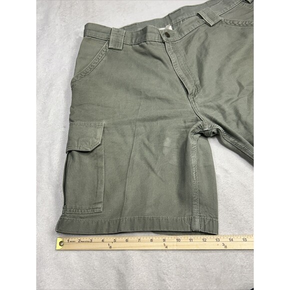 Carhartt B164LDN Mid Weight Green Canvas Baggy Cargo Shorts - Men's Size 40 - Picture 8 of 9